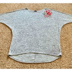 Olivia Blu women large gray floral top